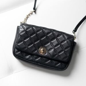 Kate Spade New York Leather Quilted Crossbody Bag Black